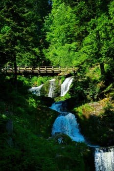 A natural spectacle of a special kind in the Black Forest,the highest waterfalls Germany in Triberg