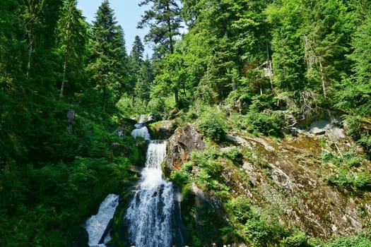 A natural spectacle of a special kind in the Black Forest,the highest waterfalls Germany in Triberg