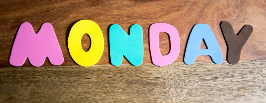 the word Monday in colorful letters