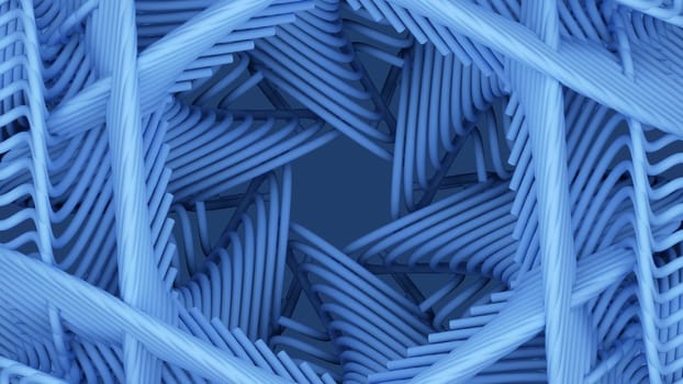 fractal spiral design blue art background symmetry star hexagon geometric element 3D illustration
