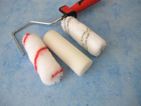 Different paint roller with foam rubber, microfiber and polyester roller