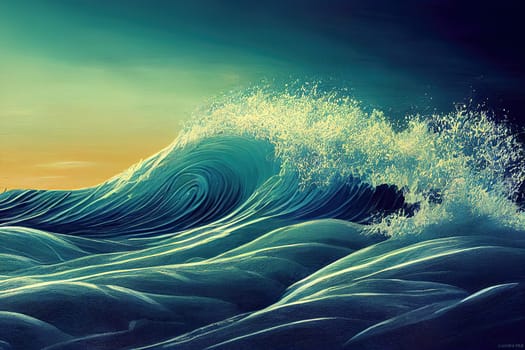 Dynamic Water waves gradient wallpaper background header illustration. generative AI
