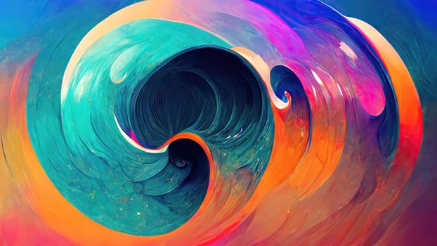 Fractal colourful background with abstract graphic shapes - Artificial Art