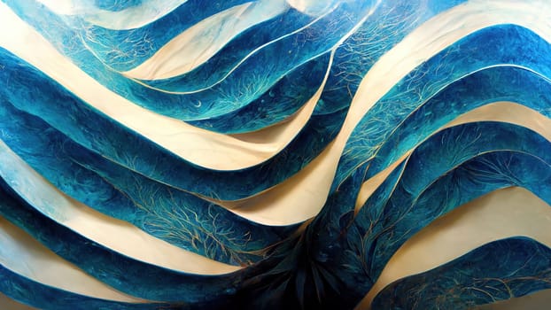 Elegant gradient wallpaper background header in blue and beige colour - illustration. generative AI Artificial Art.