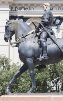 Cordoba, Spain - Sept 8th, 2020: Monument to The Great Captain, sculptor Mateo Inurria, 1923. Tendillas Square, Cordoba, Spain