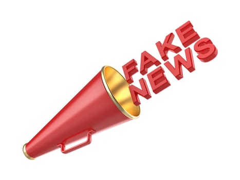 Spreading fake news with a red megaphone