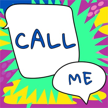 Writing displaying text Call Me, Business approach Asking for communication by telephone to talk about something