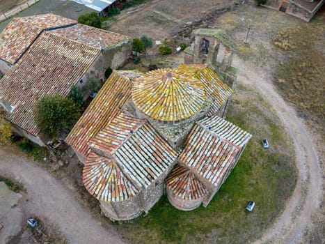 Romanesque church of Sant Cugat de Salou or Raco in Navas (Bages) Catalonia. Spain. Greek cross plan and Lombard decoration, 10th century