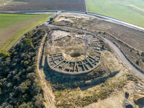 Iberian site of the Estinclells, 3rd century BC, in Verdu. Formed by defensive elements, a moat and a wall, a battery of houses and a raft arranged around a cobbled street. pit detail