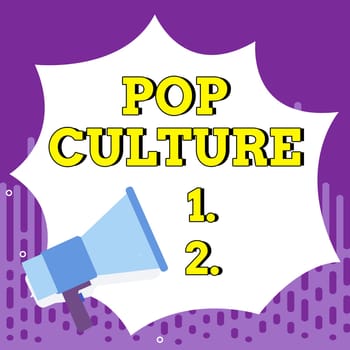 Conceptual caption Pop Culture, Internet Concept describes the lifestyle and tastes of the majority of mostly younger people