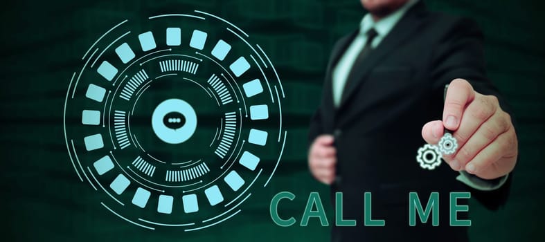 Conceptual caption Call Me, Business approach Asking for communication by telephone to talk about something
