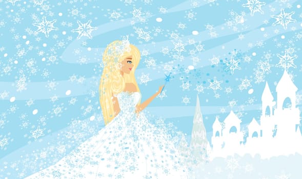 Castle Snow and a beautiful winter fairy