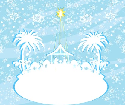 Birth of Jesus in Bethlehem - abstract card