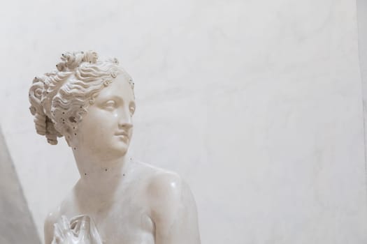 Possagno, Italy - June 2022: Venere Italica - Italian Venus - by Antonio Canova, 1811. Beautiful goddess statue in museum