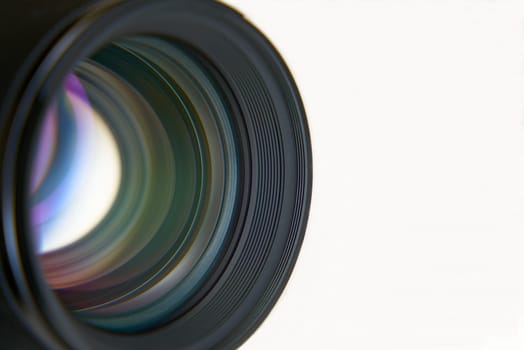 Front view of a modern lens for a digital camera
