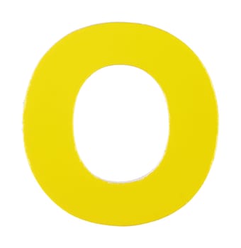 An upper case O magnetic letter on white with clipping path