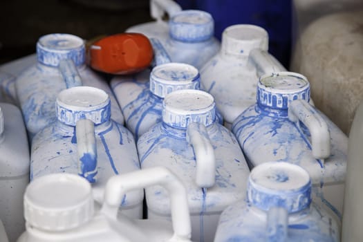 Plastic bottle used oil, recycling and ecology