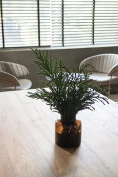 Coffee shop or cafe restaurant wooden interior, stock photo
