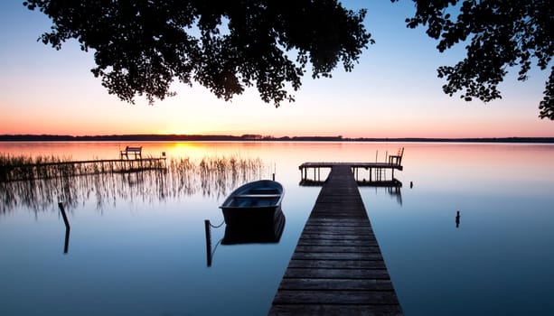 Boat jetty at the lake