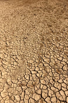 The dry cracked earth. The Montenegro. Mountains in summer