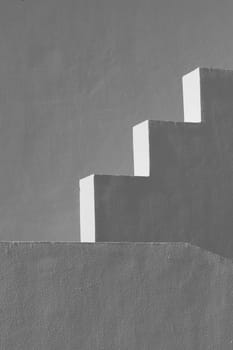 The small part of the white facade of the building in Egypt. side view