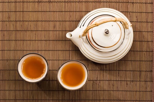 drink series: two cup of tea and teapot
