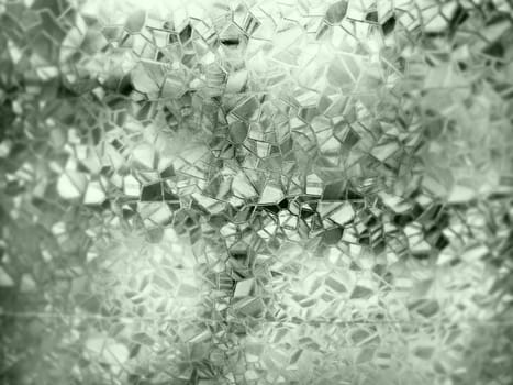 Corrugated glass green background. Abstract pattern on the surface of a window. Protective opaque film