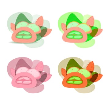 Japanese cuisine Creamy Mochi Matcha, dessert of Asian cuisine.