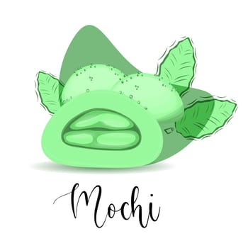 Japanese cuisine Creamy Mochi Matcha, dessert of Asian cuisine.