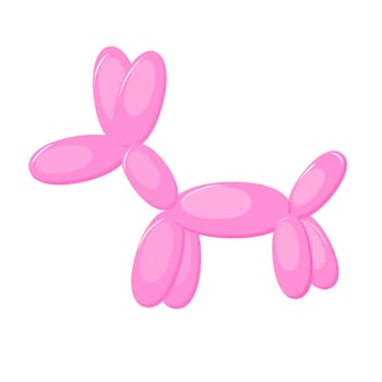 A dog made of inflatable balls in the style of the 90s. Animal from inflatable layers. Clown. Vector isolated illustration on a white background.