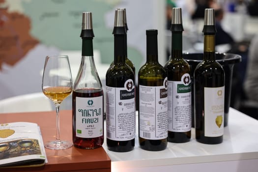 Cracow, Poland - November 17, 2022: International Wine Trade Fair ENOEXPO in Cracow. Producers of wine from all around the world meet the importers distributors and representatives.