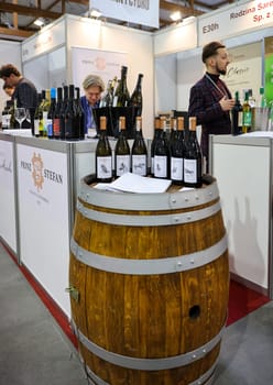 Cracow, Poland - November 17, 2022: International Wine Trade Fair ENOEXPO in Cracow. Producers of wine from all around the world meet the importers distributors and representatives.