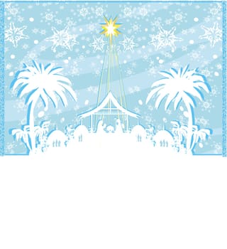 Birth of Jesus in Bethlehem - abstract card