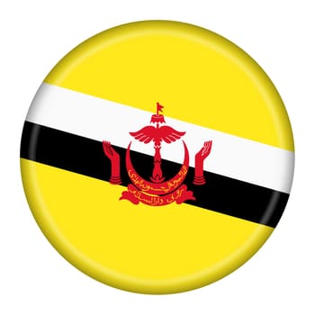 A Brunei button flag 3d illustration with clipping path