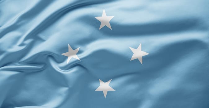 Waving national flag of Micronesia