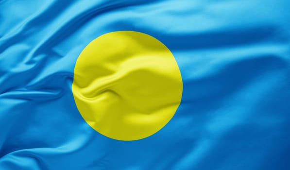 Waving national flag of Palau