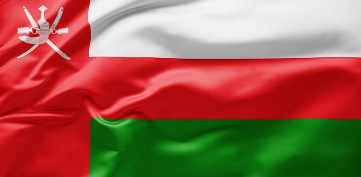 Waving national flag of Oman
