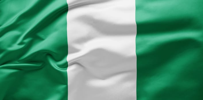 Waving national flag of Nigeria