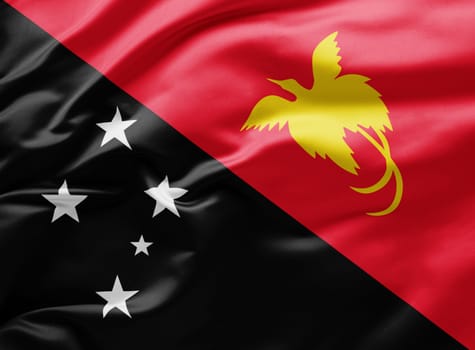 Waving national flag of Papua New Guinea