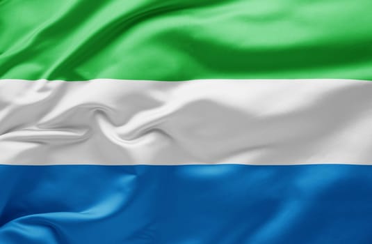 Waving national flag of Sierra Leone