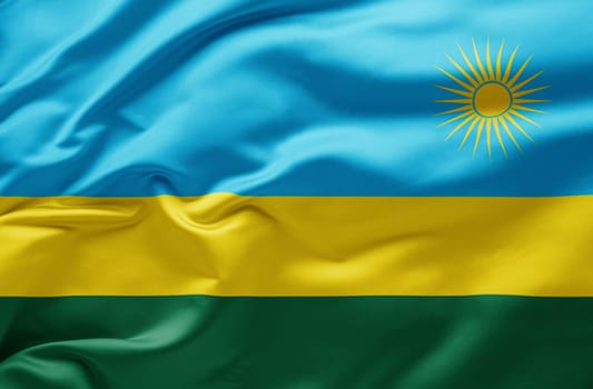 Waving national flag of Rwanda