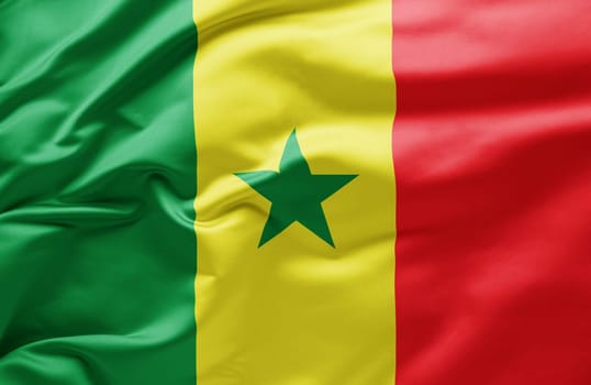 Waving national flag of Senegal