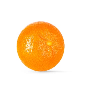 Isolated citrus fruit. One tangerine isolated on white background. Packaging concept. Full depth of field. Clip art image for package design.