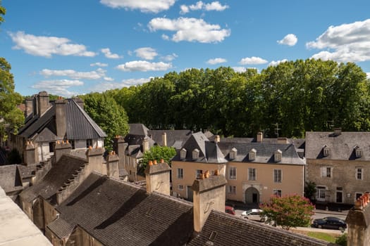 old houses at Pau city, the french Pyrenes mountains