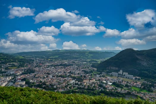 a Lourdes aerial panoramic view. french city