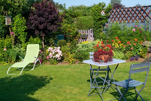 a view of garden and flowers