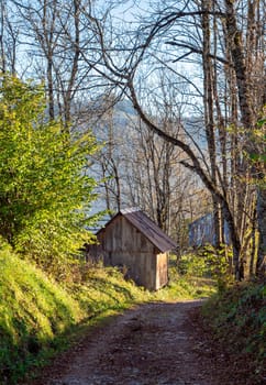 a view of mountain landscape in autumn