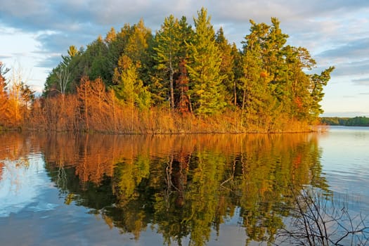 Brilliant Colors in Evening Light on Clark Lake in the Sylvania Wilderness in Michigan
