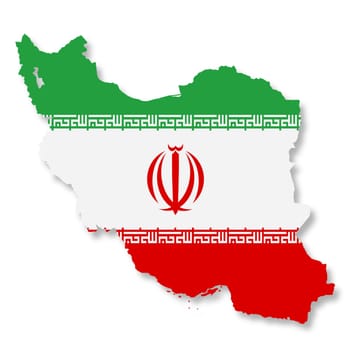 An Iran map on white background with clipping path to remove shadow 3d illustration