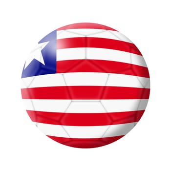 A Liberia soccer ball football 3d illustration isolated on white with clipping path